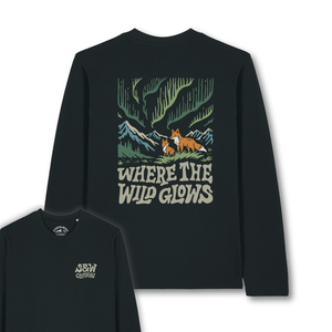 Organic "Where The Wild Glows" Long Sleeve Tee - Stoked&Woke Clothing