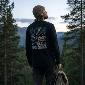 Organic "Where The Wild Glows" Long Sleeve Tee - Stoked&Woke Clothing