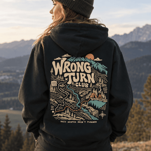 Organic "Wrong turn Club" Hoodie - Stoked&Woke Clothing