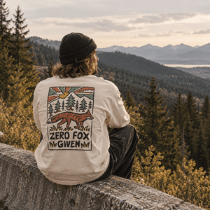 Organic "Zero Fox Given" Long Sleeve Tee - Stoked&Woke Clothing
