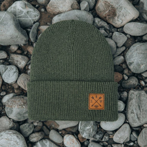 Recycled Cuffy Beanie - Olive Green - Stoked&Woke Clothing