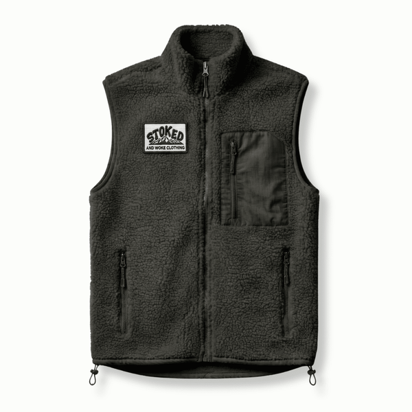 Recycled "Explorer" Sherpa Fleece Vest - Stoked&Woke Clothing