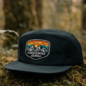 Recycled Fleece Camper Cap - Black - Stoked&Woke Clothing