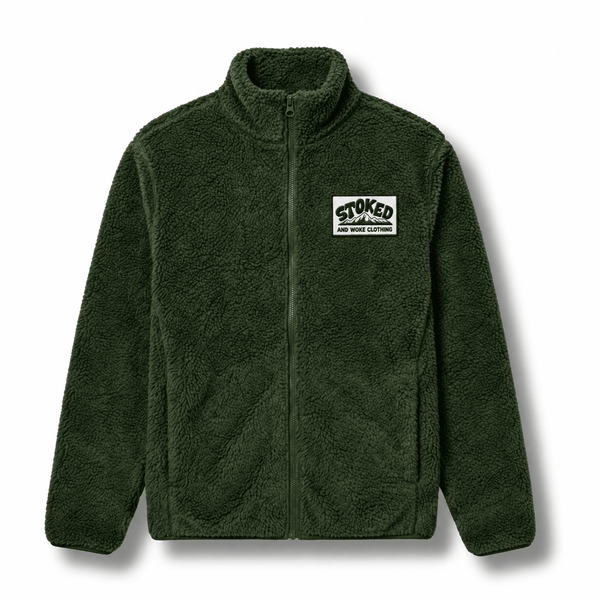 Recycled Fluffy Fleece - Forest Green - Stoked&Woke Clothing