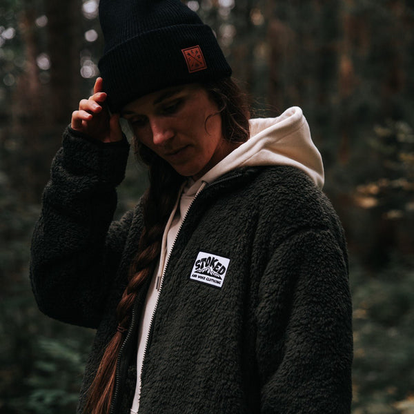 Recycled Fluffy Fleece - Forest Green - Stoked&Woke Clothing