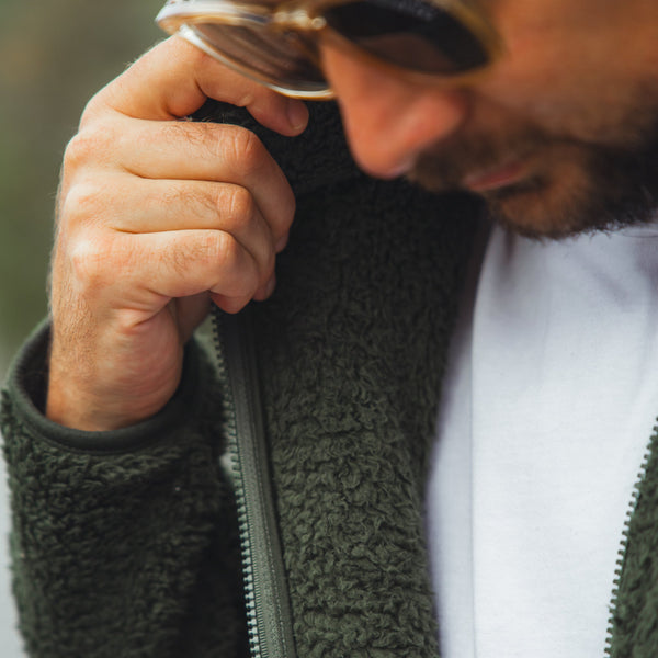 Recycled Fluffy Fleece - Forest Green - Stoked&Woke Clothing