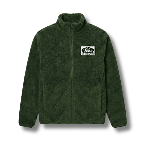 Recycled Fluffy Fleece - Forest Green - Stoked&Woke Clothing