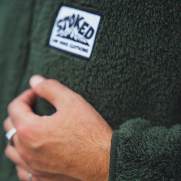 Recycled Fluffy Fleece - Forest Green - Stoked&Woke Clothing