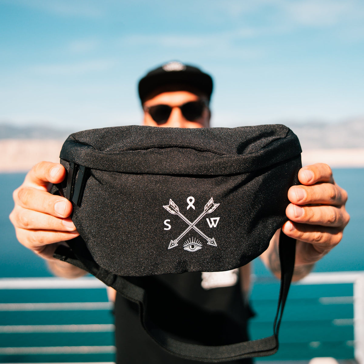 Recycled Hip Bag - Black - Stoked&Woke Clothing