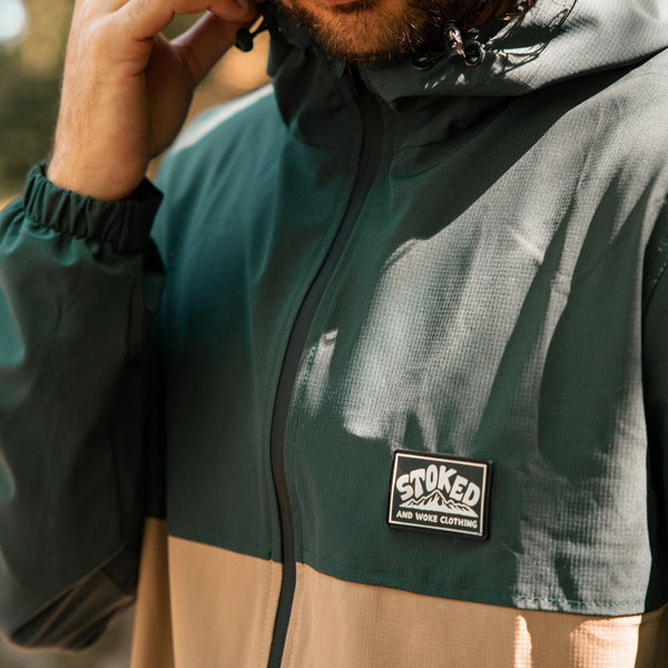 Recycled "Nomad" Travelers Jacket - Forest / Sand - Stoked&Woke Clothing