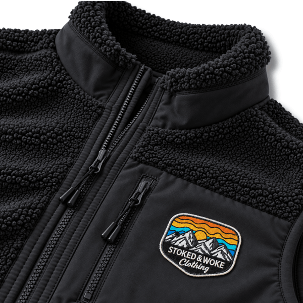 Recycled "Rainbow" Sherpa Fleece Jacket - Stoked&Woke Clothing