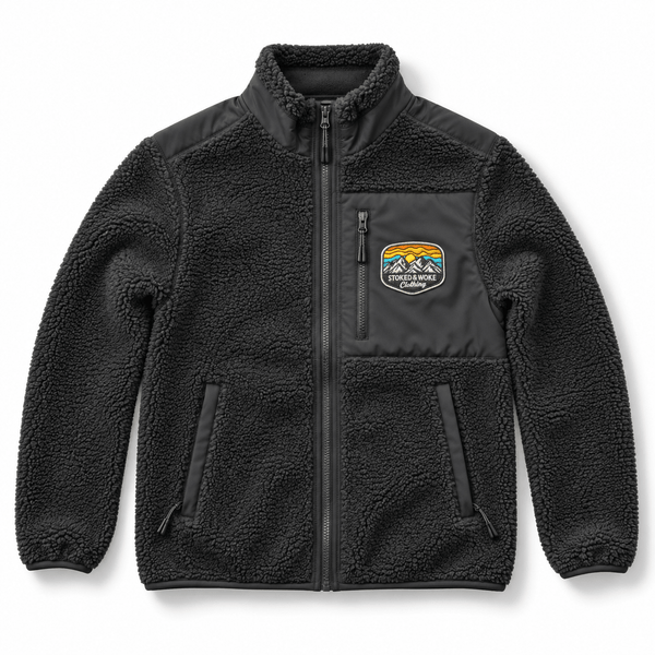 Recycled "Rainbow" Sherpa Fleece Jacket - Stoked&Woke Clothing