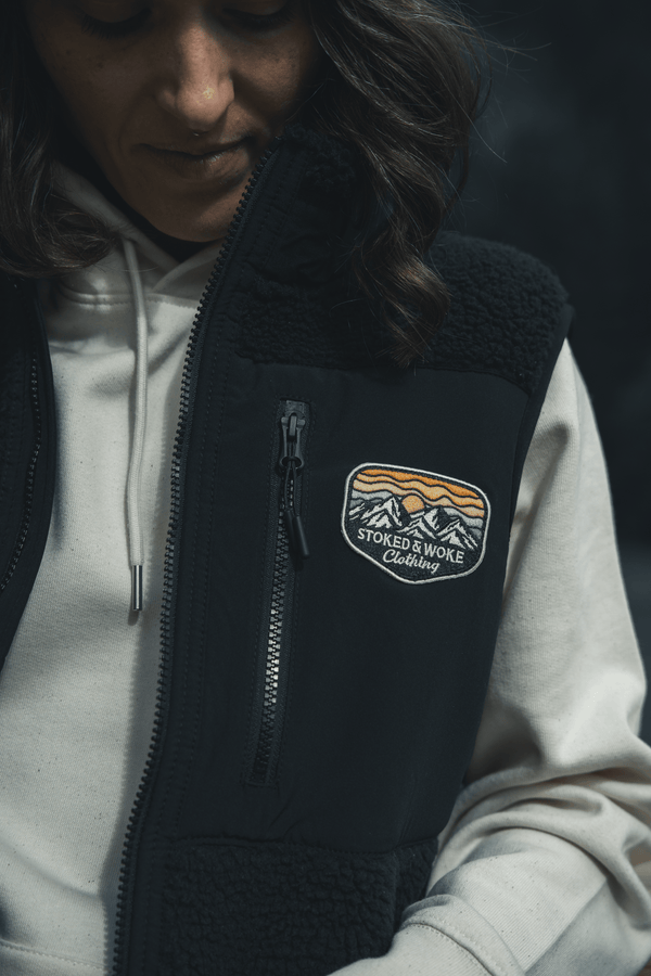 Recycled "Rainbow" Sherpa Fleece Vest - Stoked&Woke Clothing