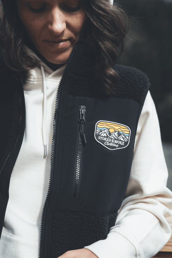 Recycled "Rainbow" Sherpa Fleece Vest - Stoked&Woke Clothing