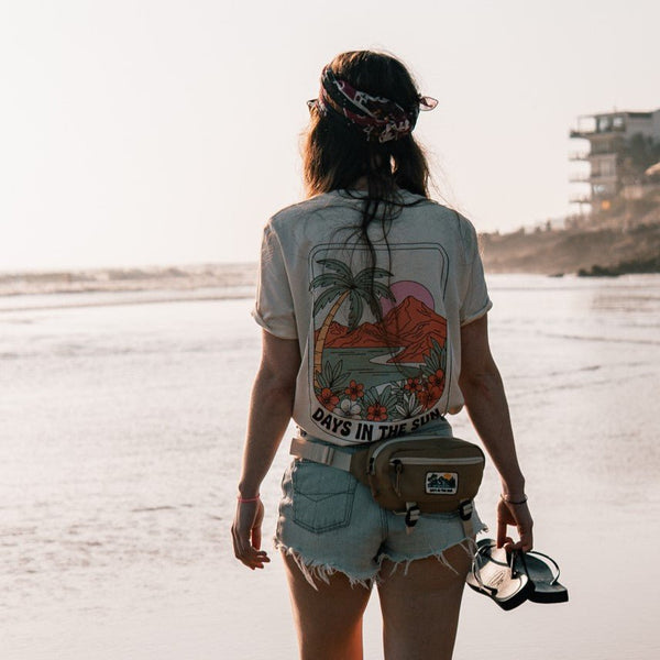 Recycled "Ramble" Hip Bag - Sand - Stoked&Woke Clothing