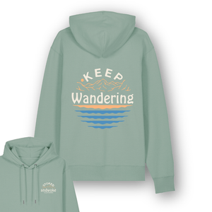Sage Green "Keep Wandering" Hoodie - Stoked&Woke Clothing