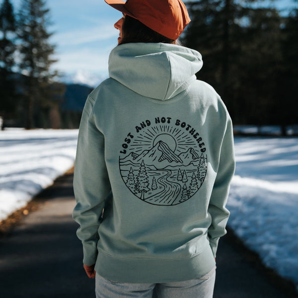 Sage Green "Lost and not Bothered" Hoodie - Stoked&Woke Clothing
