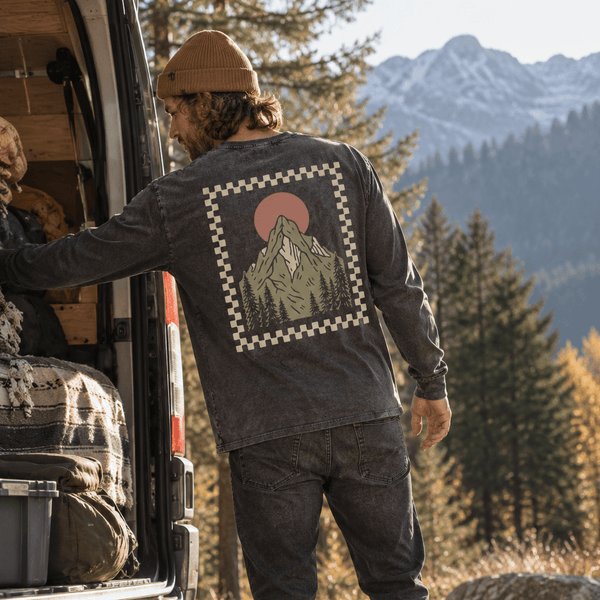 Stone Washed "Higher Ground" Long-sleeve Tee - Stoked&Woke Clothing
