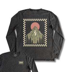 Stone Washed "Higher Ground" Long-sleeve Tee - Stoked&Woke Clothing