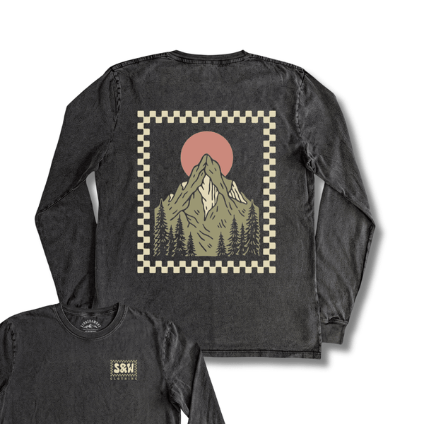 Stone Washed "Higher Ground" Long-sleeve Tee - Stoked&Woke Clothing