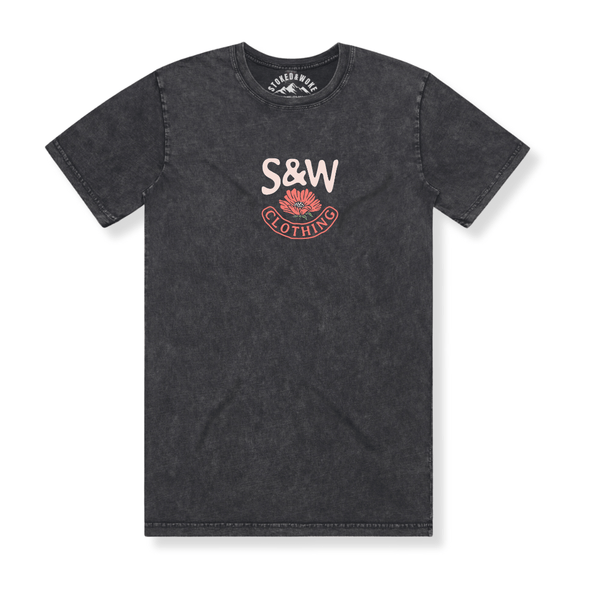 Stone Washed "Pohutukawa" Tee - Stoked&Woke Clothing