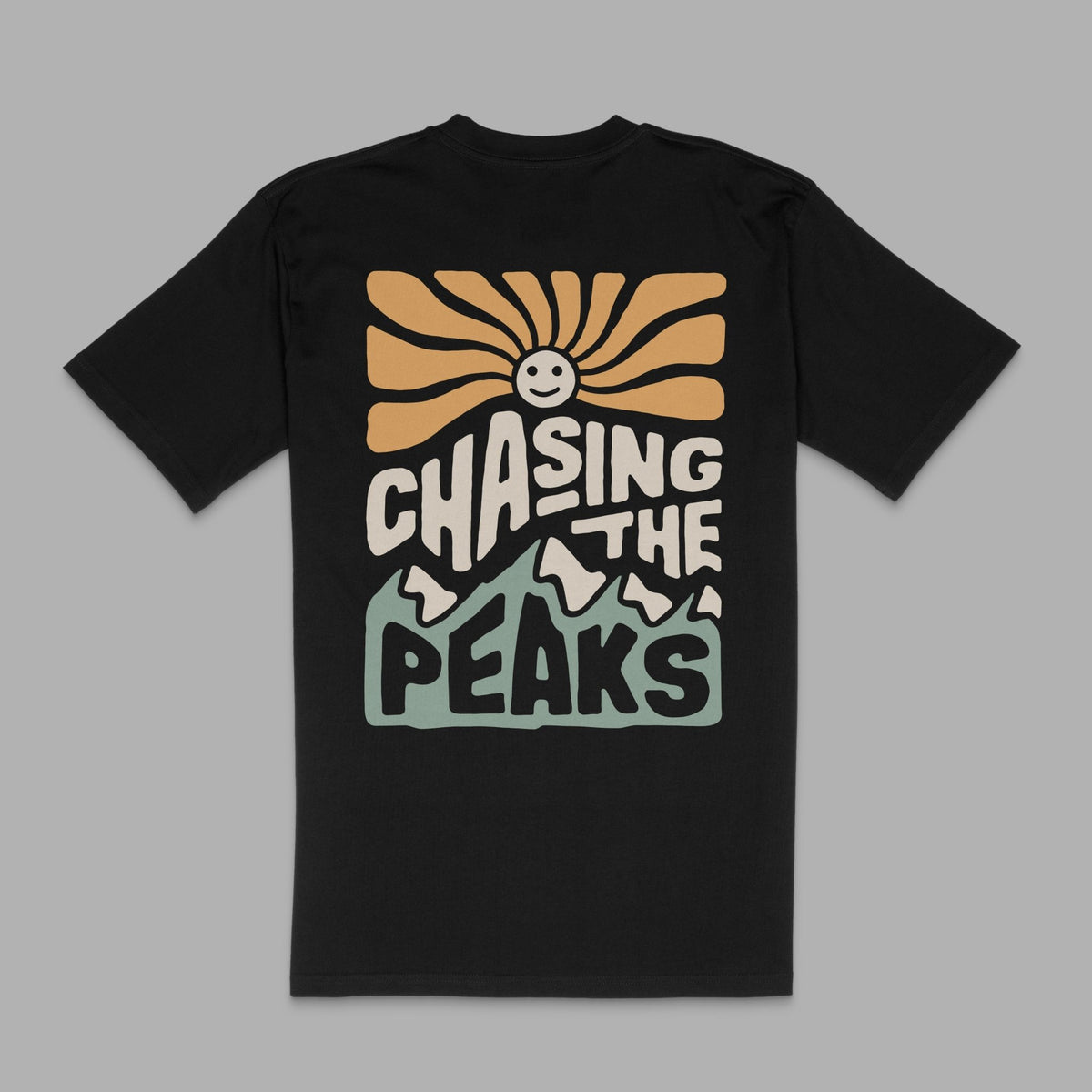 Black "Chasing Peaks" Tee - Stoked&Woke Clothing