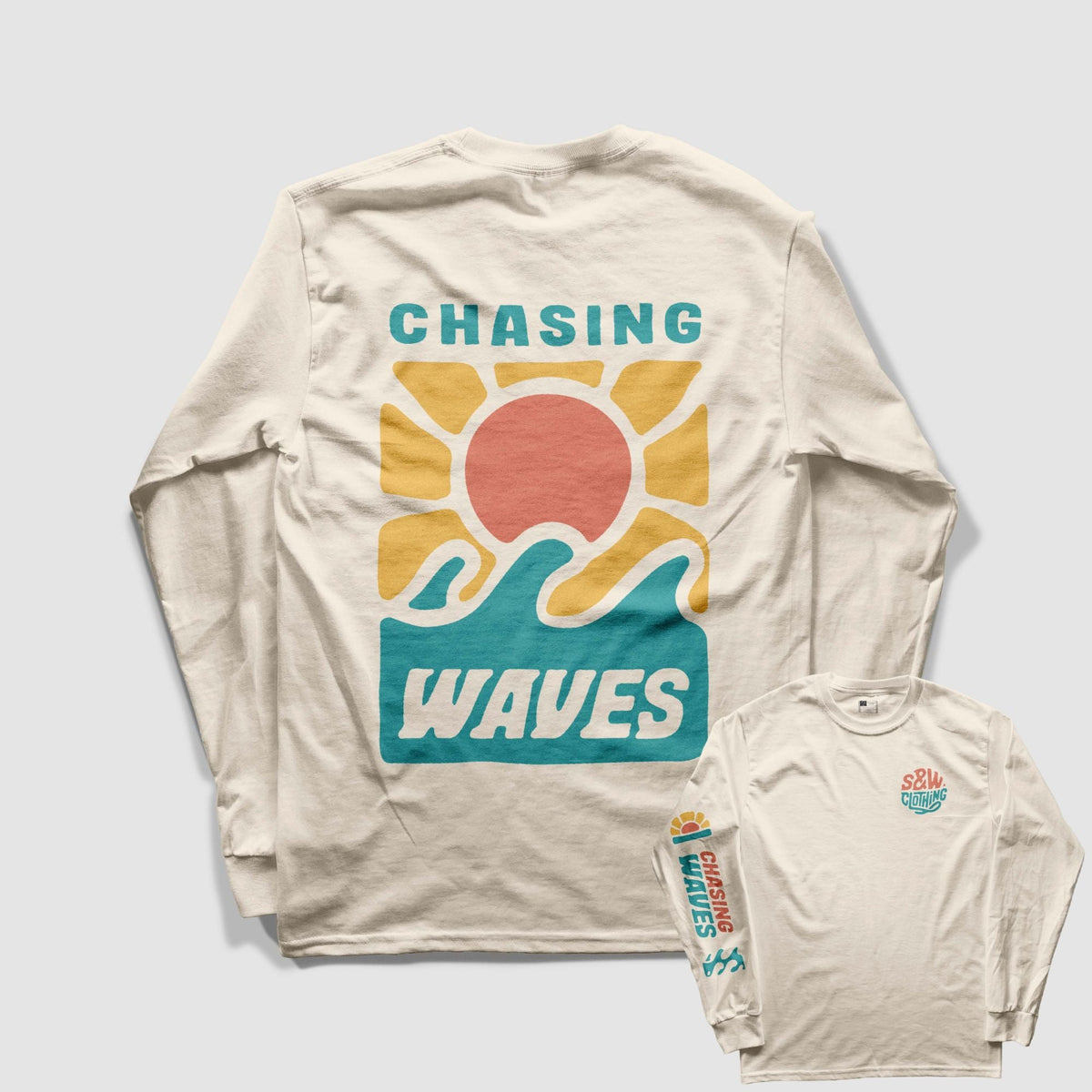 Organic "Chasing Waves" Long Sleeve Tee - Stoked&Woke Clothing