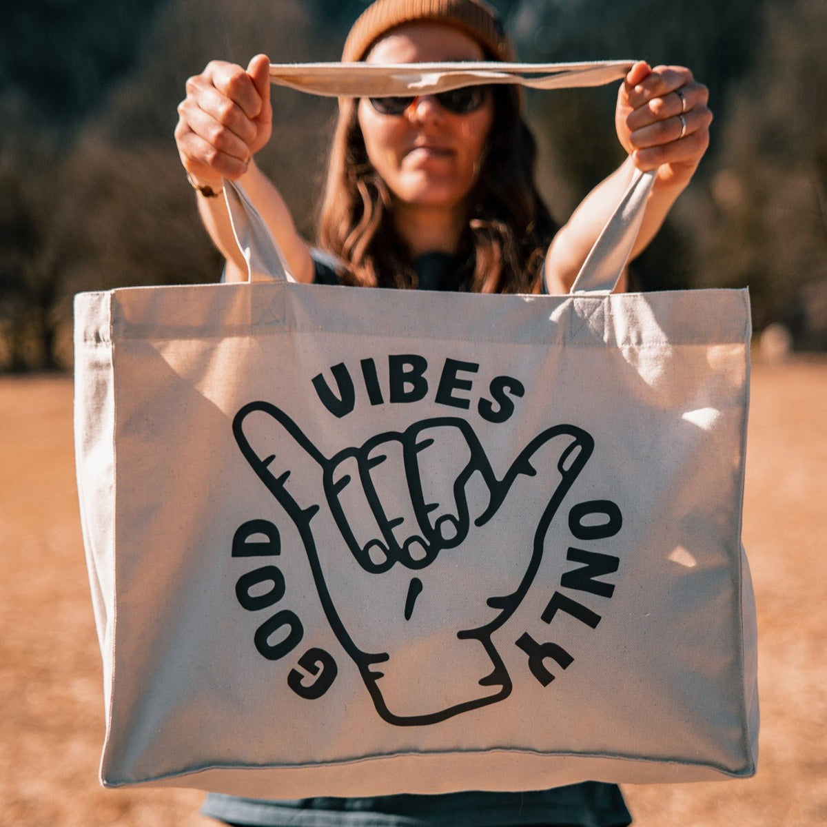 Organic "Good Vibes" Tote Bag - Stoked&Woke Clothing
