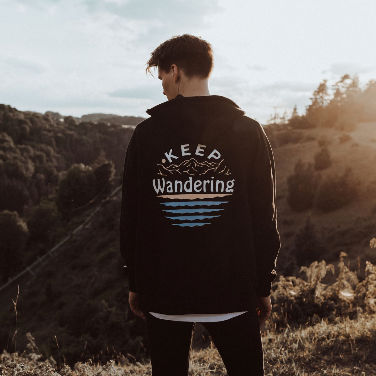 Organic "Keep Wandering" Zip-up Hoodie - Stoked&Woke Clothing