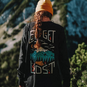 Organic "Let's Get Lost" Long Sleeve Tee - Stoked&Woke Clothing