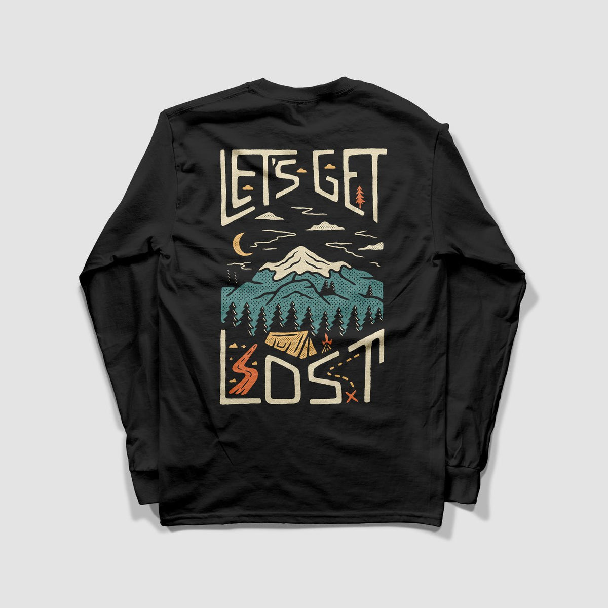 Organic "Let's Get Lost" Long Sleeve Tee - Stoked&Woke Clothing