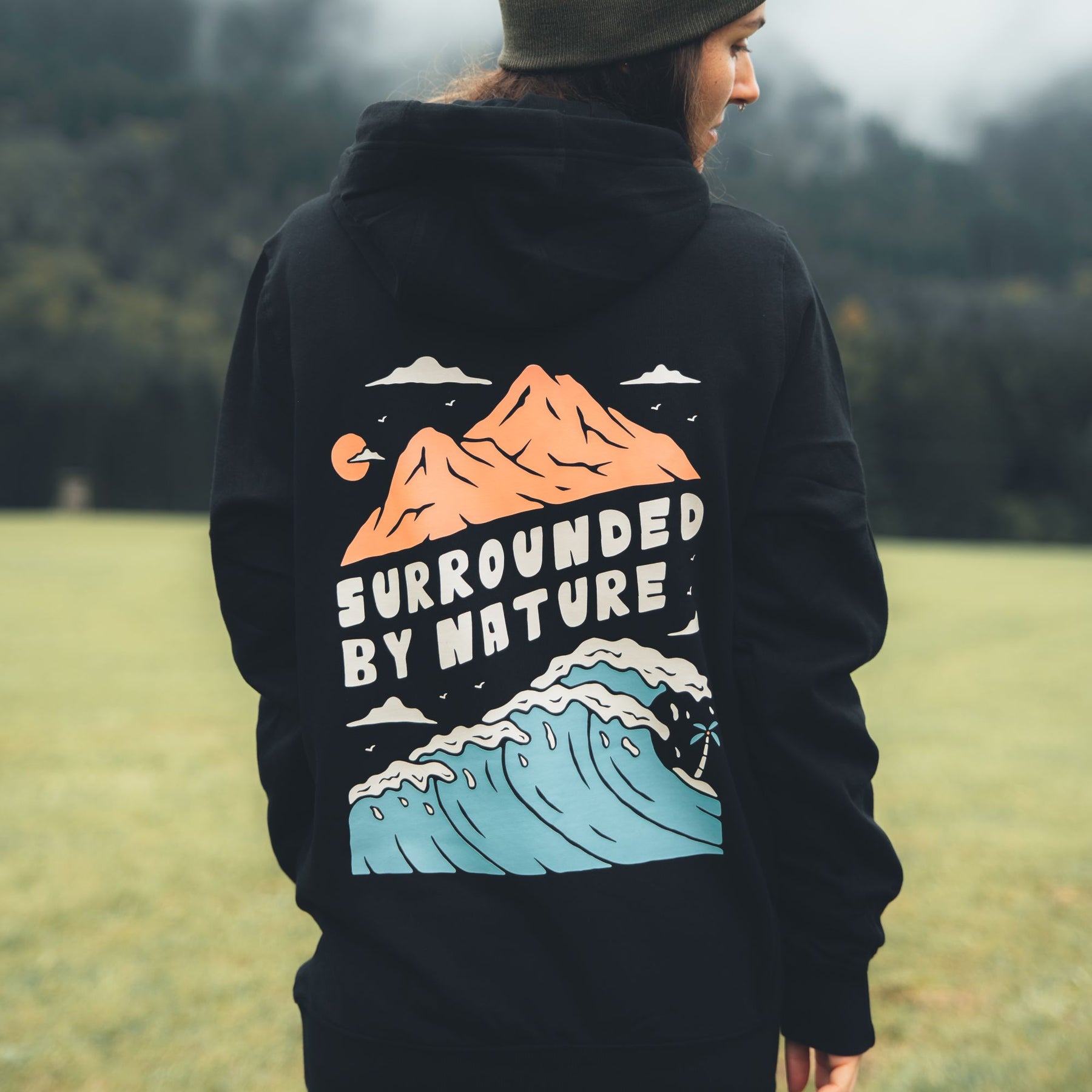 Organic "Surrounded by Nature" Hoodie - Stoked&Woke Clothing