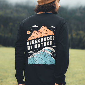 Organic "Surrounded by Nature" Long Sleeve Tee - Stoked&Woke Clothing