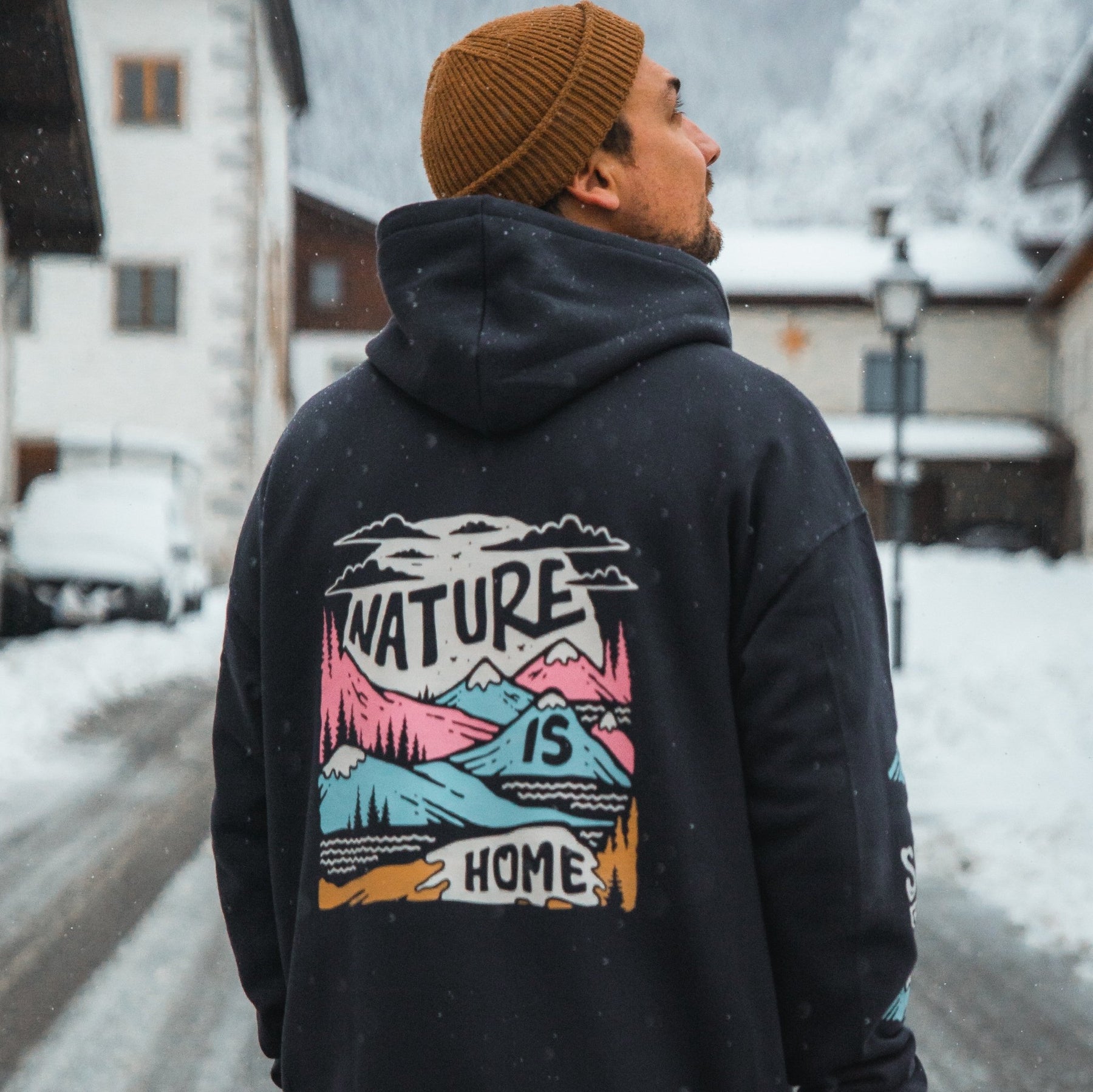Over-sized "Nature Is Home" Hoodie - Stoked&Woke Clothing