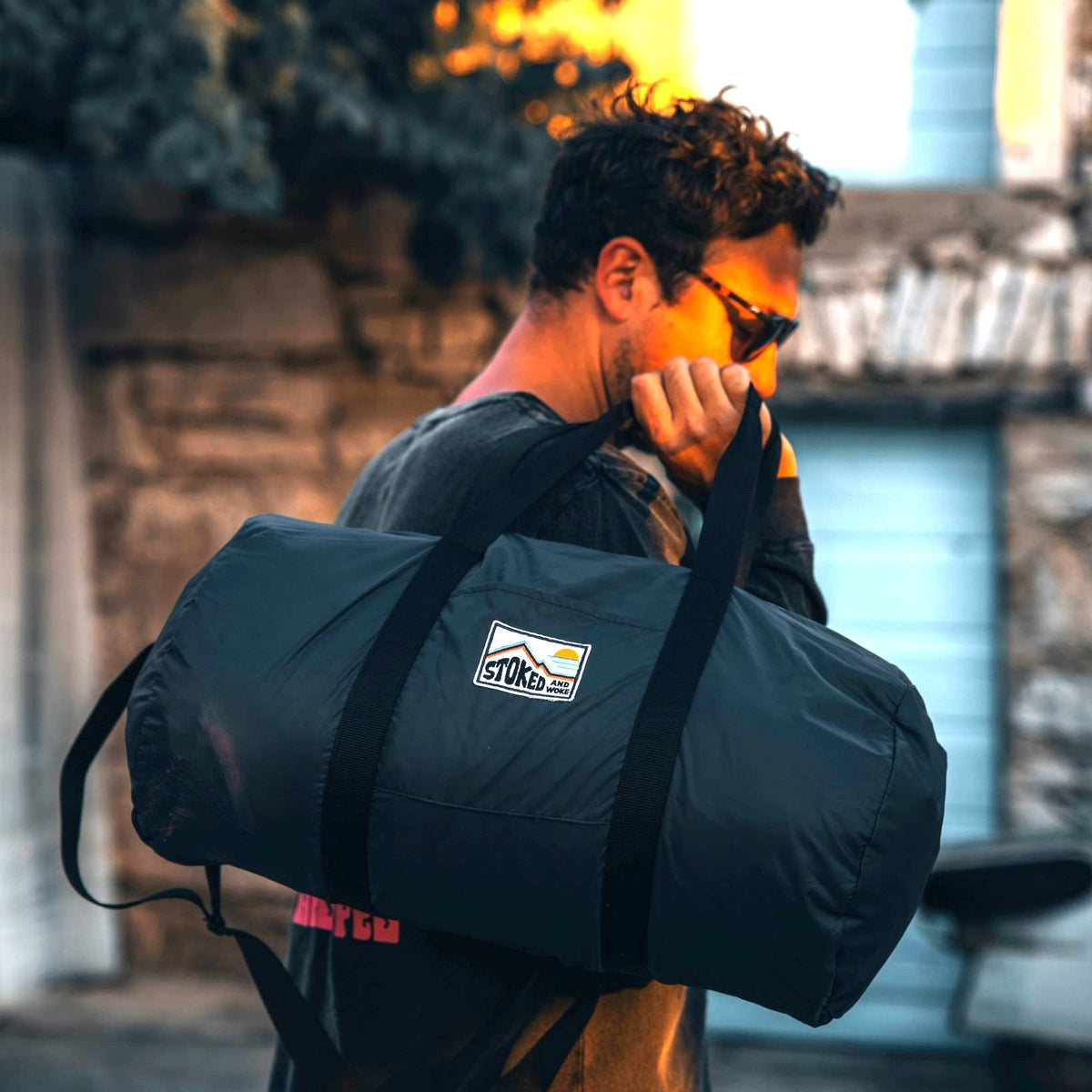 Recycled Navy Duffle Bag - Stoked&Woke Clothing
