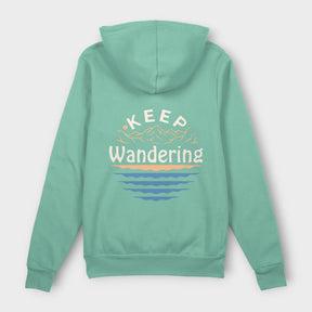 Sage Green "Keep Wandering" Hoodie - Stoked&Woke Clothing