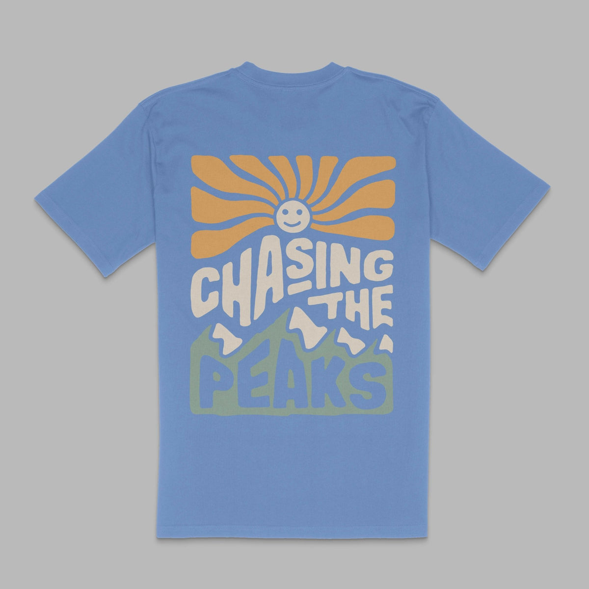 Sky Blue "Chasing Peaks" Tee - Stoked&Woke Clothing