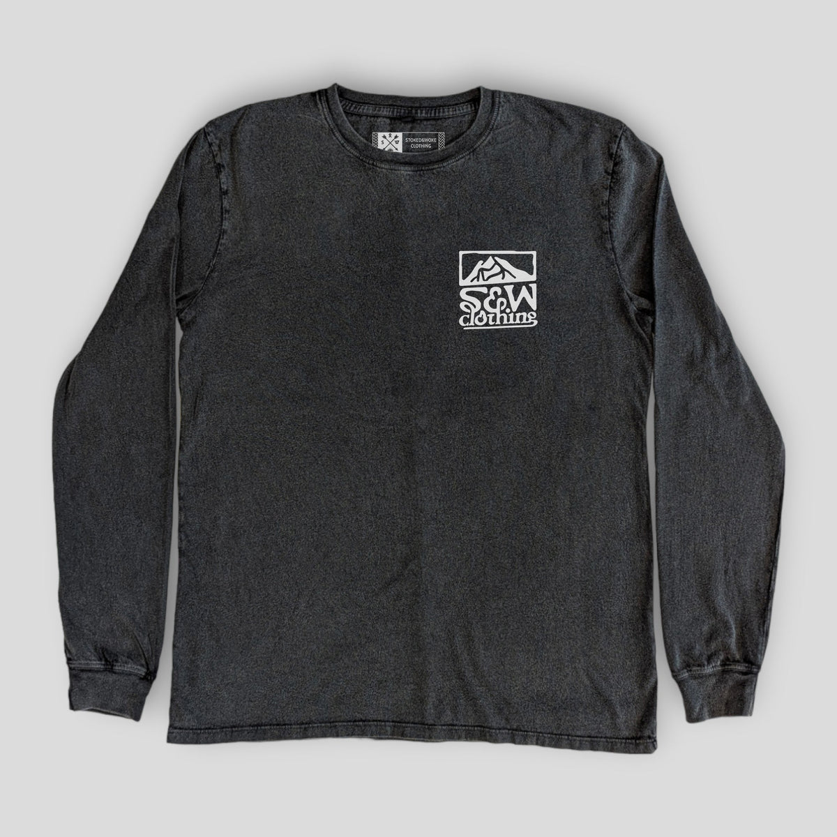 Stone Washed "Land Meets Sky" Long-sleeve Tee - Stoked&Woke Clothing